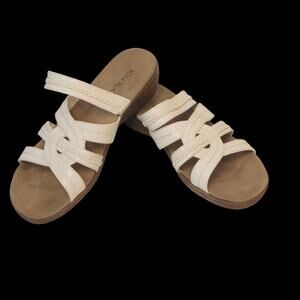 Kim Rogers Domina Sandals  Size 8  White Slip- on Scrappy